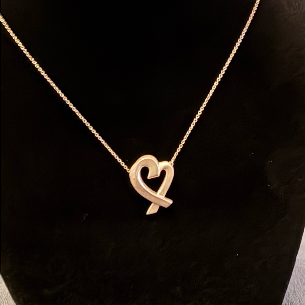 Tiffany & Co. Silver Large Loving Heart Necklace